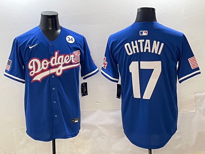 Men Los Angeles Dodgers #17 Ohtani Blue Second generation Joint Name Nike 2025 MLB Jersey style 18->los angeles dodgers->MLB Jersey